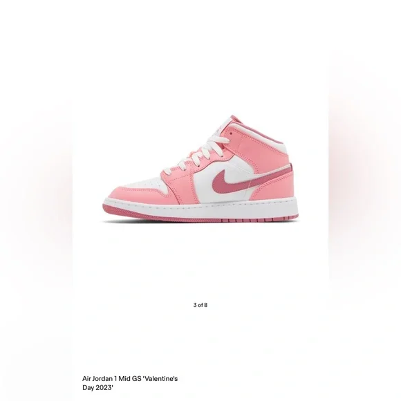 These are some Air Jordan 1 Mid GS ‘Valentine’s sneaker size 5.5.